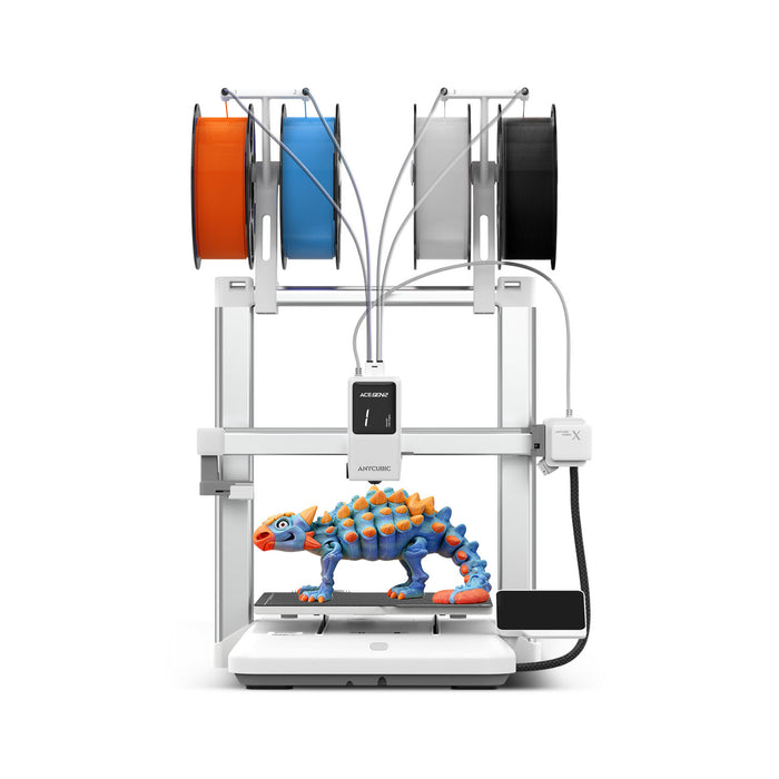 Drukarka 3D Anycubic Kobra X z wbudowanym systemem 4 kolorów – idealna pierwsza warstwa, ciche i stabilne drukowanie, łatwa obsługa dla początkujących.